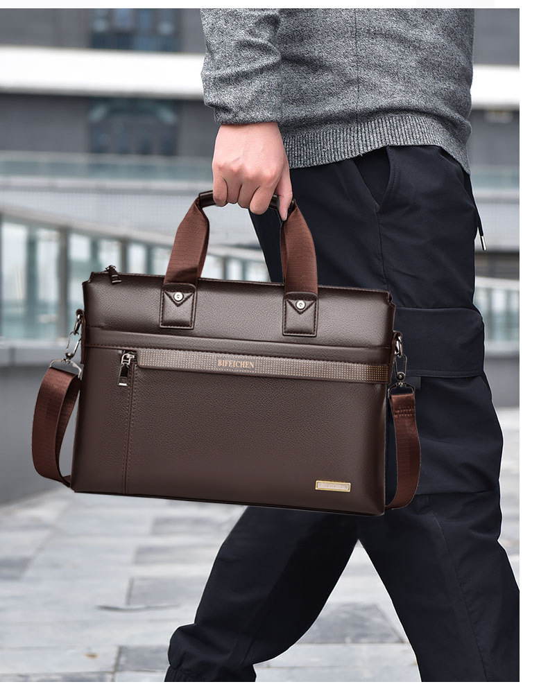 Leather Briefcase - 2026 новые роскошные брендовые мужские сумки,