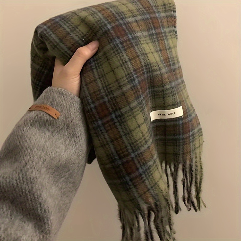 Винтажный зеленый клетчатый ша – обзор и цена Cashmere Scarf
