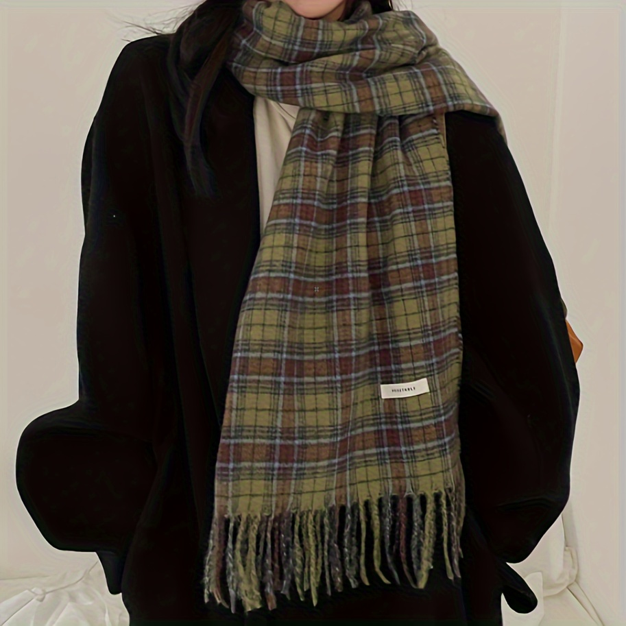 Винтажный зеленый клетчатый ша – обзор и цена Cashmere Scarf