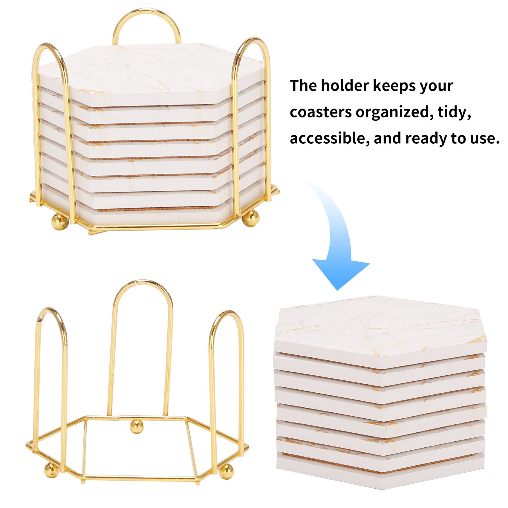 8 подставок для напитков, впит – обзор и цена Marble Coaster Set