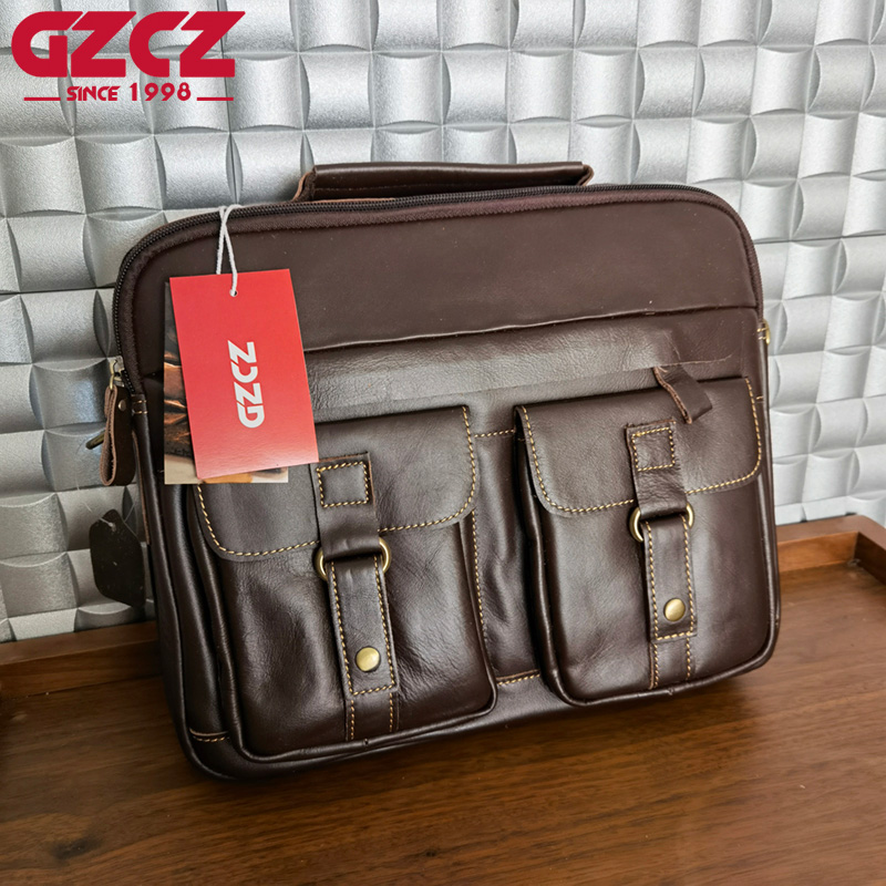 Мужская сумка GZCZ: деловая, д – обзор и цена Leather Briefcase