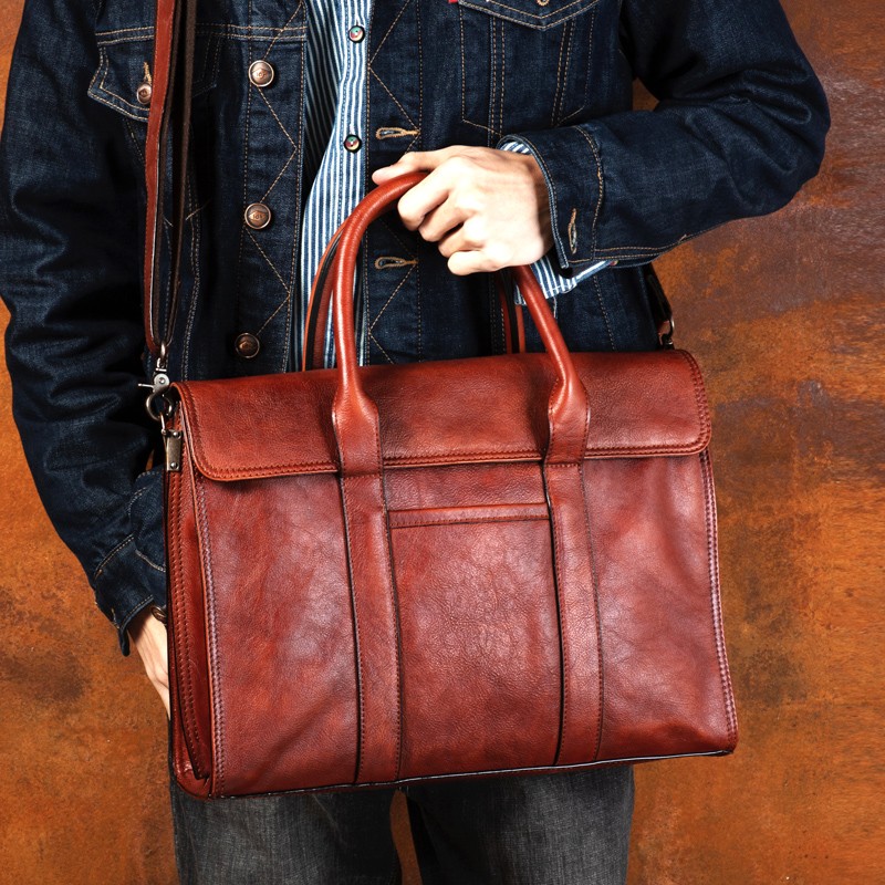 Кожаная сумка растительного ду – обзор и цена Leather Briefcase
