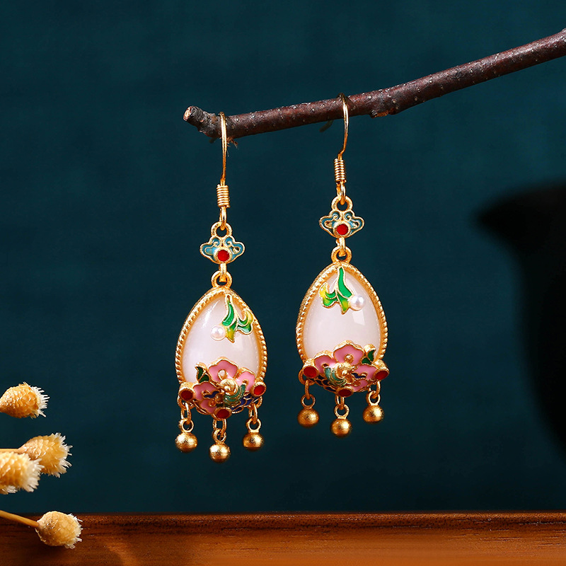 Серьги с натуральным нефритом  – обзор и цена Gold Plated Jewelry