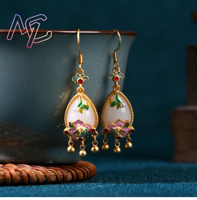 Серьги с натуральным нефритом  – обзор и цена Gold Plated Jewelry