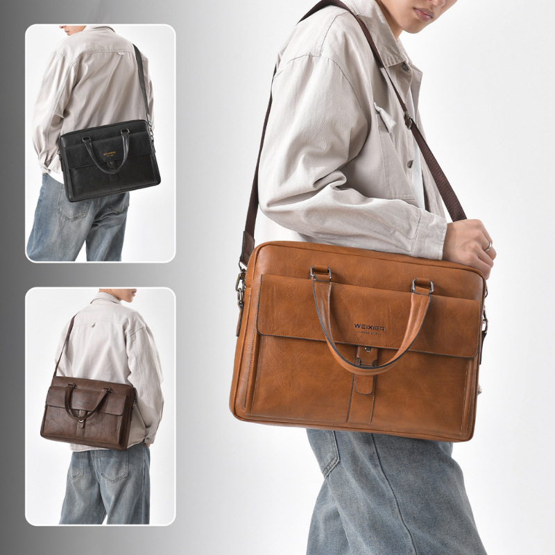 Винтажный темно-коричневый муж – обзор и цена Leather Briefcase