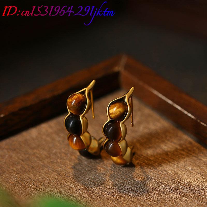 Серьги-гвоздики с тигровым гла – обзор и цена Gold Plated Jewelry